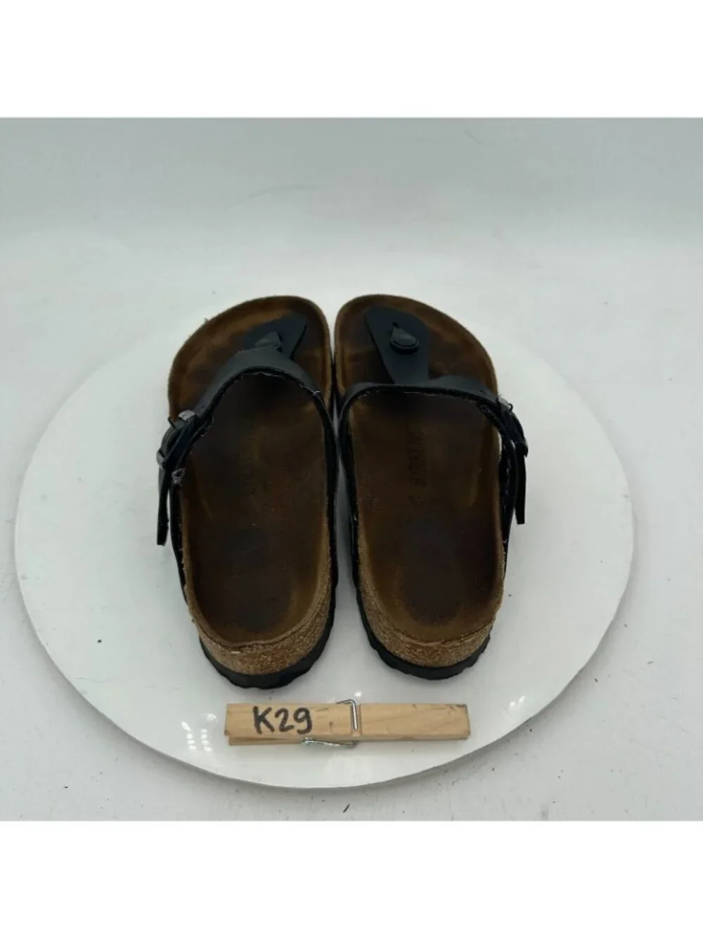 Birkenstock Gizeh Women Size 35 Black Birko-Flor T Strap Thong Leather Sandal